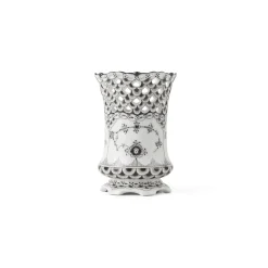 Black Fluted Full Lace Vase, 11 cm