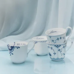 Blue Fluted Plain High Handle Cup, Bespoke, 33 cl