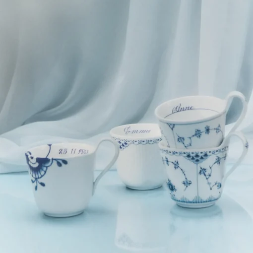 Blue Fluted Plain High Handle Cup, Bespoke, 33 cl