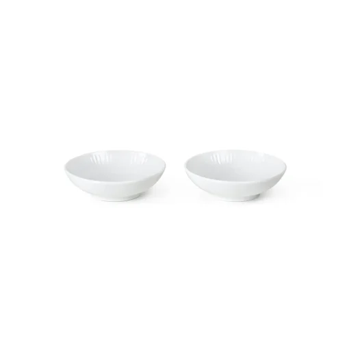 White Fluted Bowl, 9 cl, 2 pcs