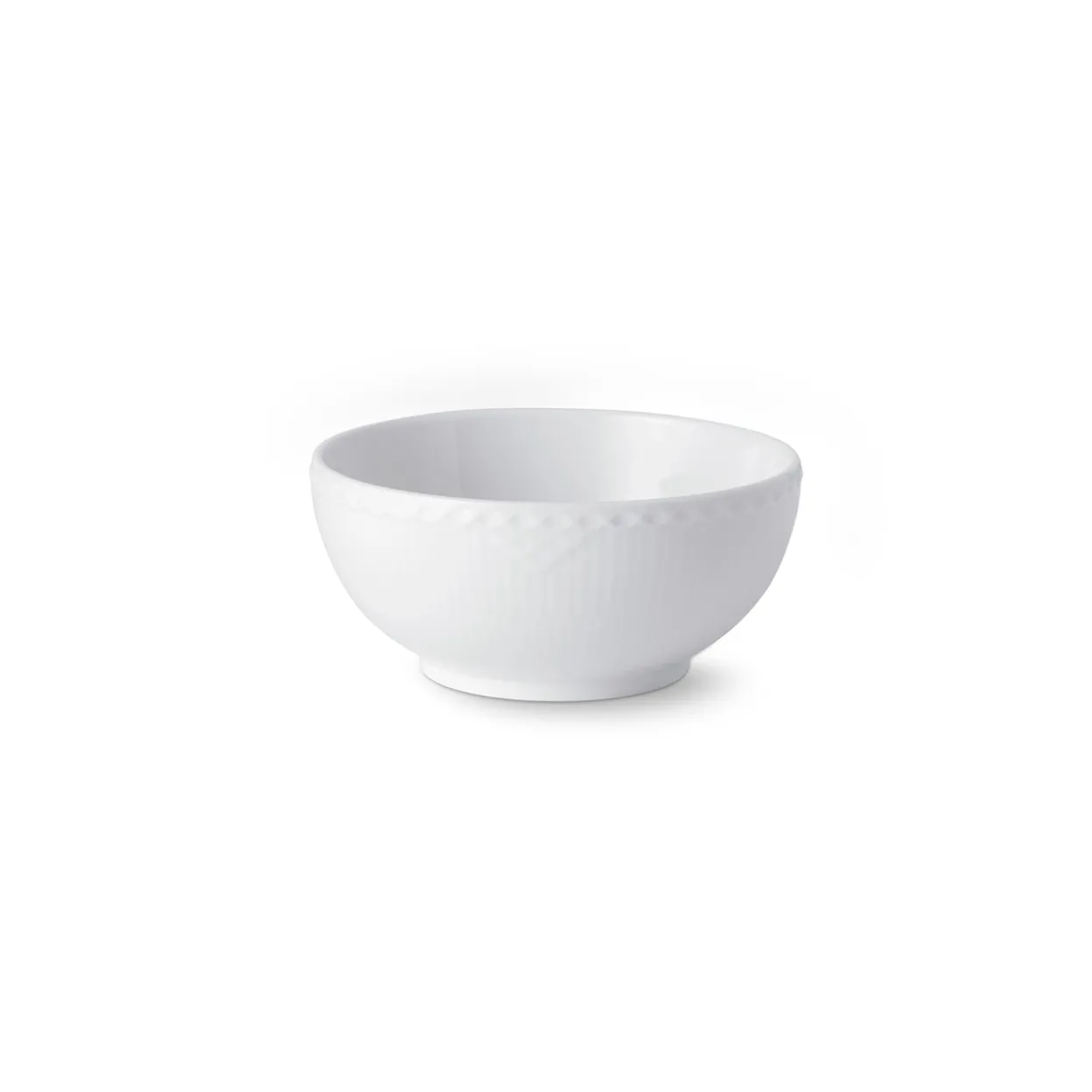 White Fluted Half Lace Bowl, 73 cl